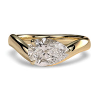 2.0ct East-West Pear Cut Solitaire Ring