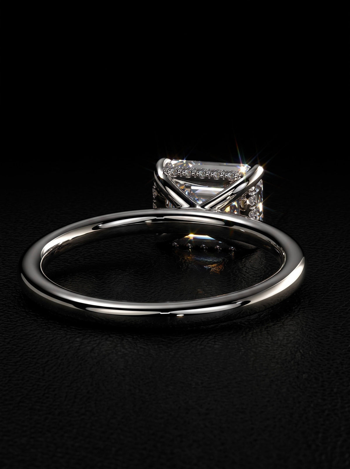 3.0ct Emerald-Cut East–West Hidden Halo Solitaire MG ESSENCE