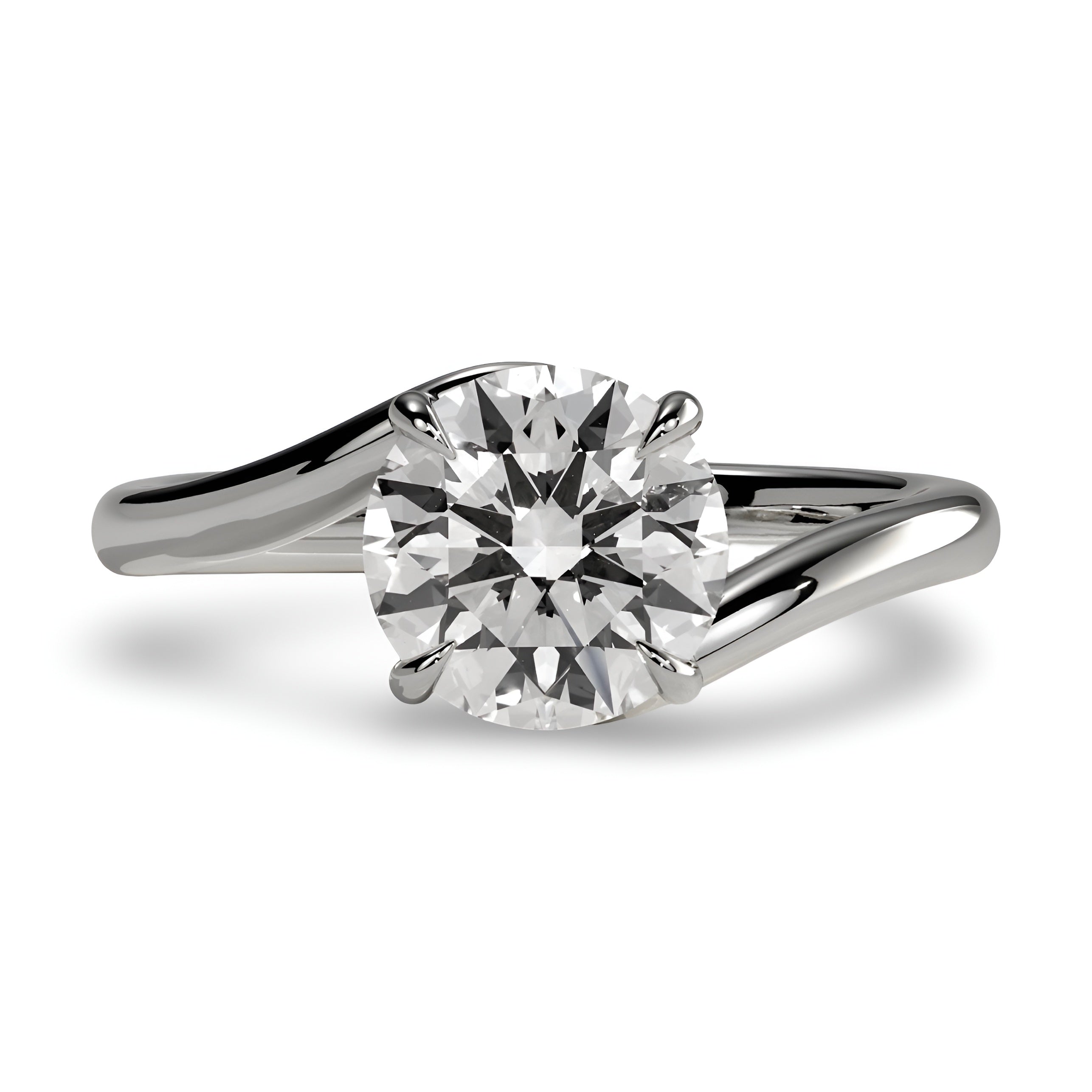The Infinity Twist Solitaire Ring in Sterling Silver