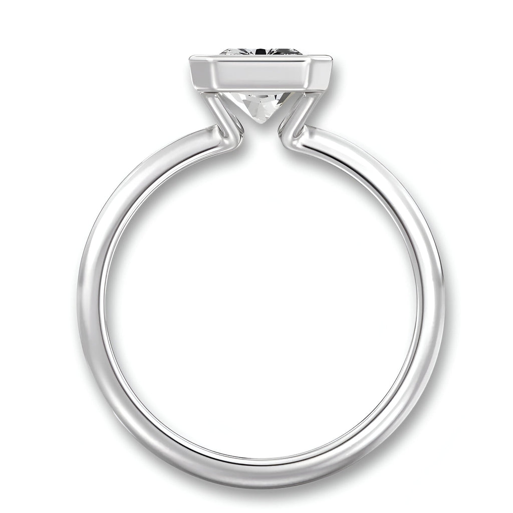 3.0 CT Radiant Cut Solitaire Bezel Setting Ring®️ MG Essence