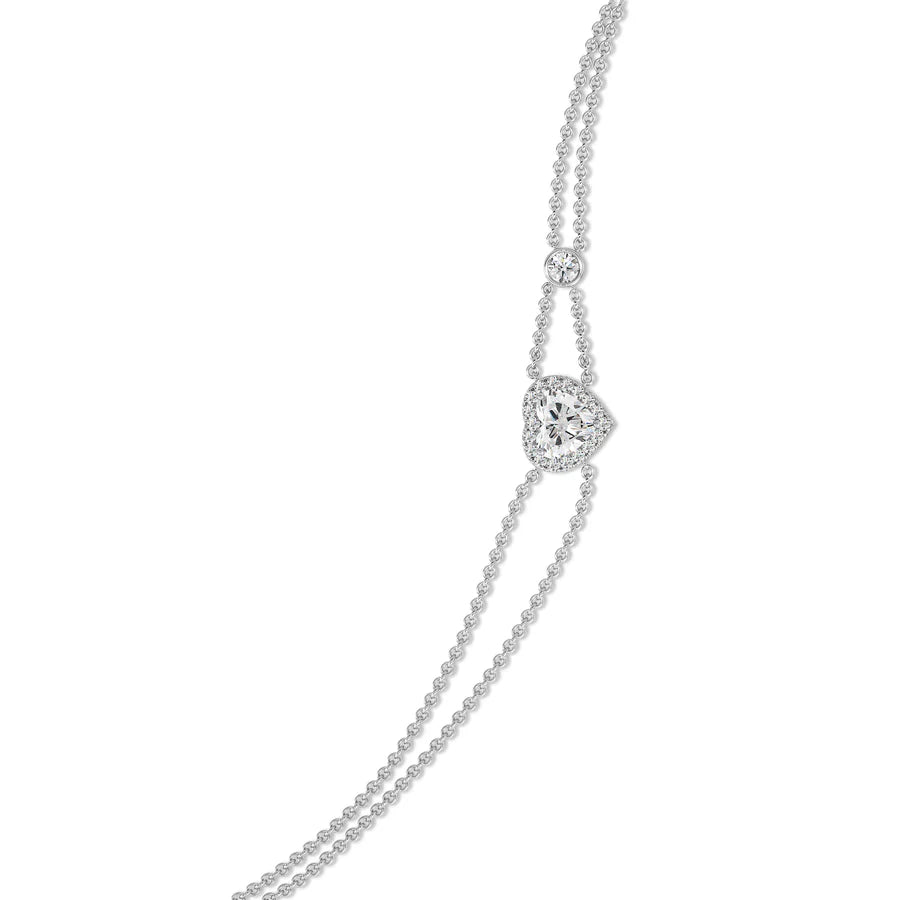 Silver Celestial Link Heart Necklace - MG ESSENCE