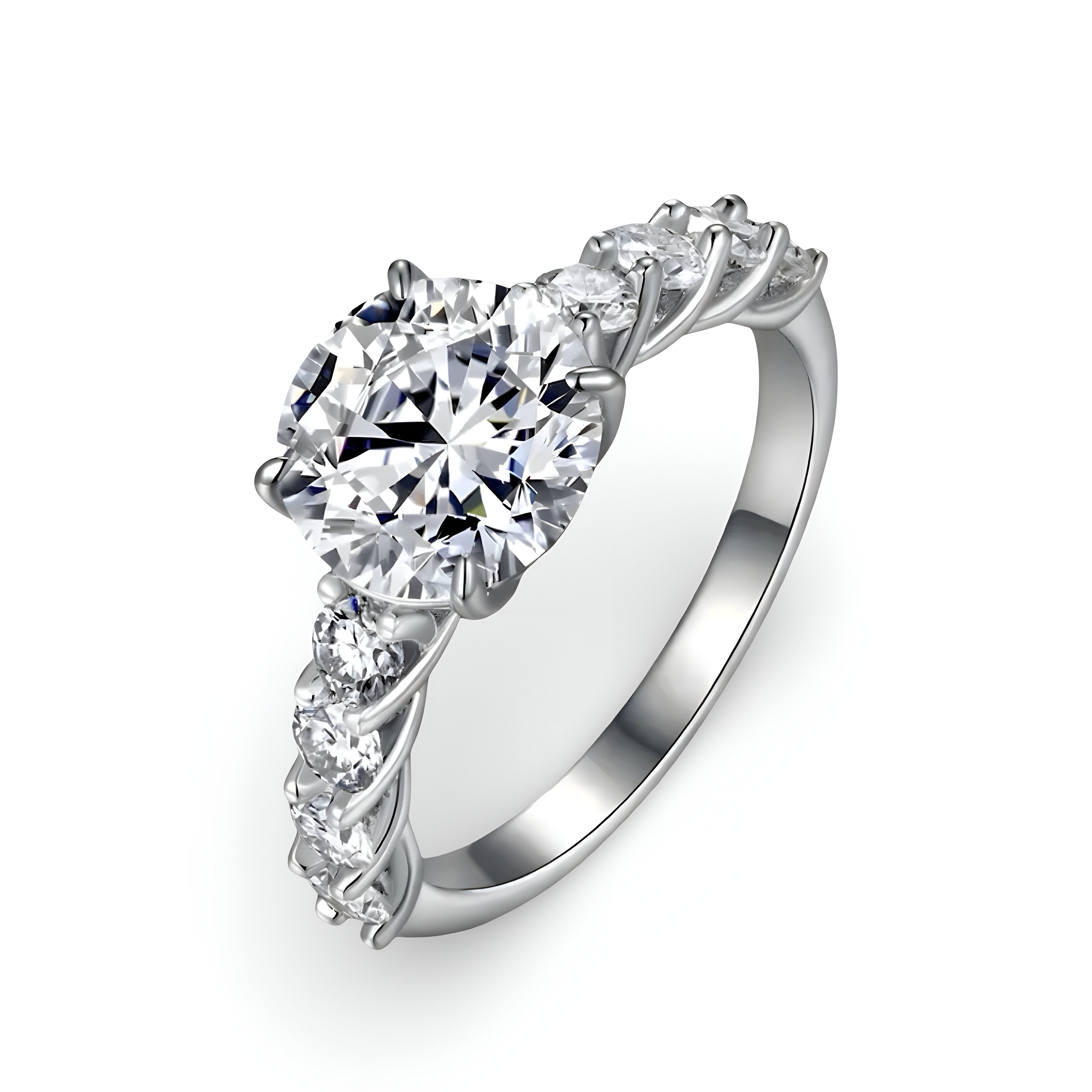 MG AURÉLINE®️2.0CT ROUND BRILLIANT W/ HALF ETERNITY RING