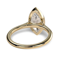 4.0ct Marquise Cut Bezel Ring in 9-18K Yellow Gold