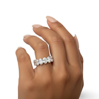 14ct Total Weight Oval Cut Full Eternity Band – 1ct Per Stone | Moissanite