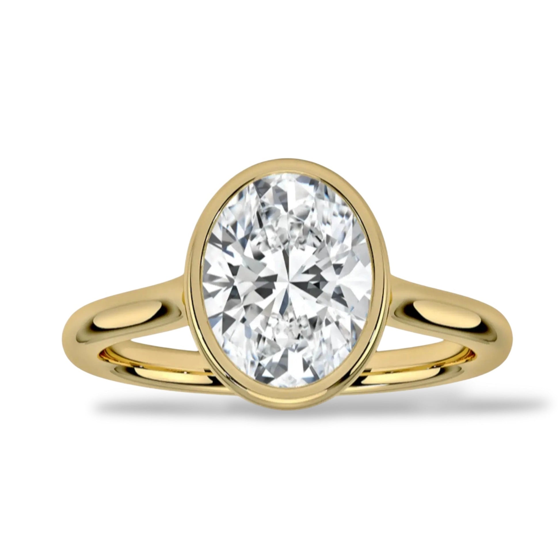 MG INVICTA®️ 3.0 CT Gold Oval Cut Bezel Setting Ring - MG ESSENCE