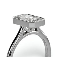 3.0ct Radiant Bezel Ring | Silver / 9-14K White Gold