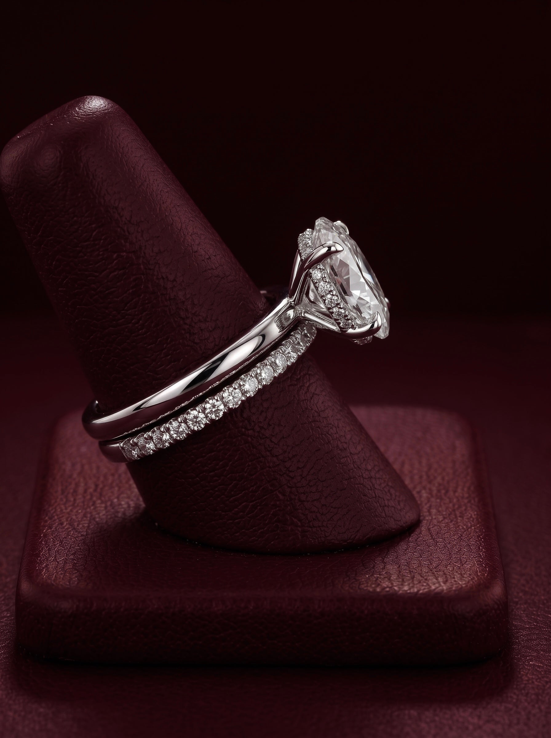 3.0CT Oval Cut Hidden Halo Bridal Set