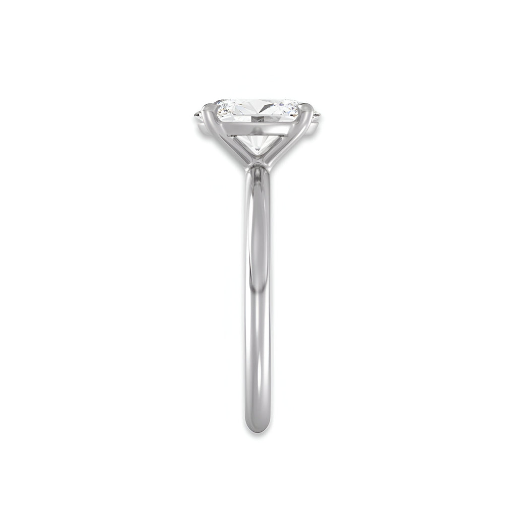 3.0ct Oval Cut Moissanite Solitaire with Full Round Brilliant Eternity Band MG ESSENCE