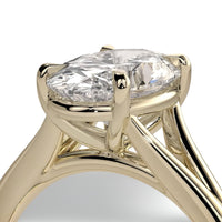 4.0ct Oval Cut Split-Shank Solitaire Ring - Solid Gold