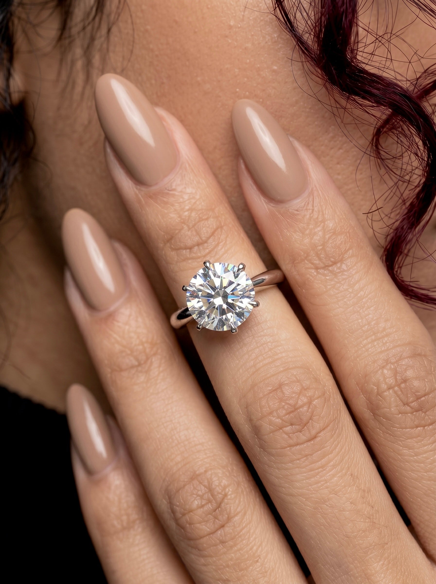 2.0ct Premium Round Brilliant Solitaire • 6-Claw Tiffany Setting — Sterling Silver & White Gold