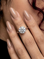 2.0ct Premium Round Brilliant Solitaire • 6-Claw Tiffany Setting — Sterling Silver & White Gold