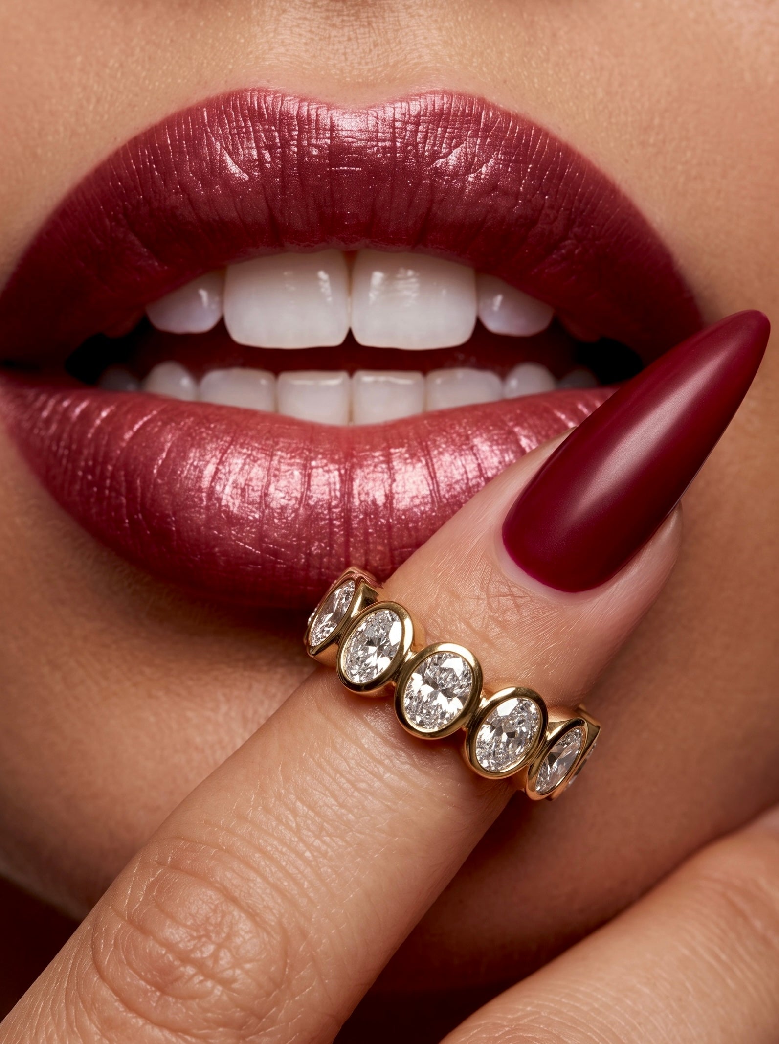 The Oval Bezel Eternity Line Band