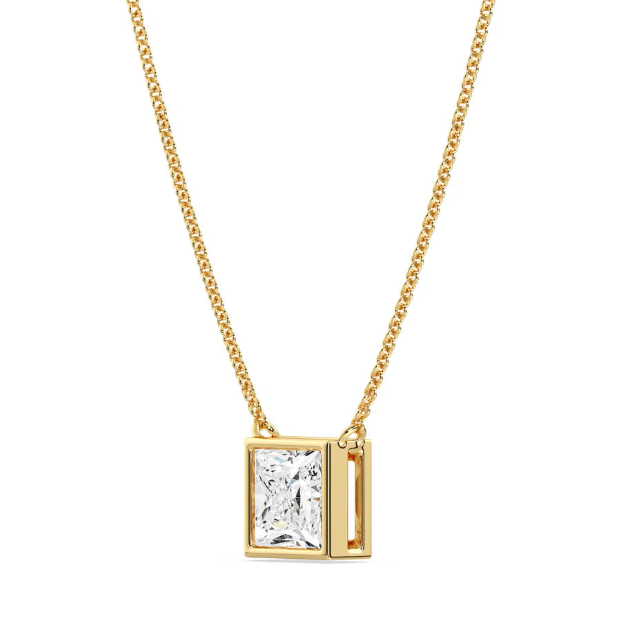 Gold Cushion Cut Necklace - MG ESSENCE
