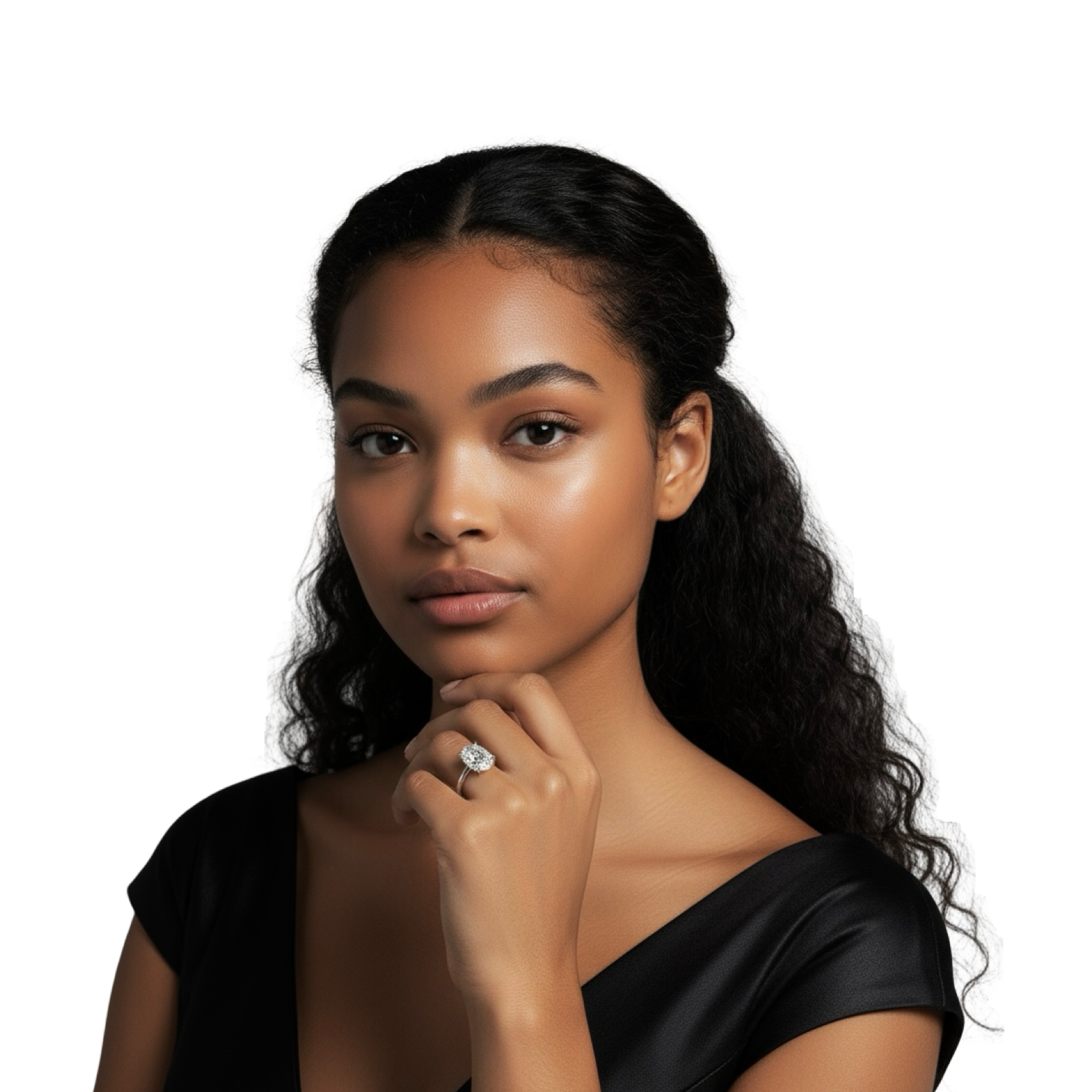 MG Solara™ 5.0ct Oval-Cut Solitaire Ring – Sterling Silver / White Gold (9ct & 14ct)