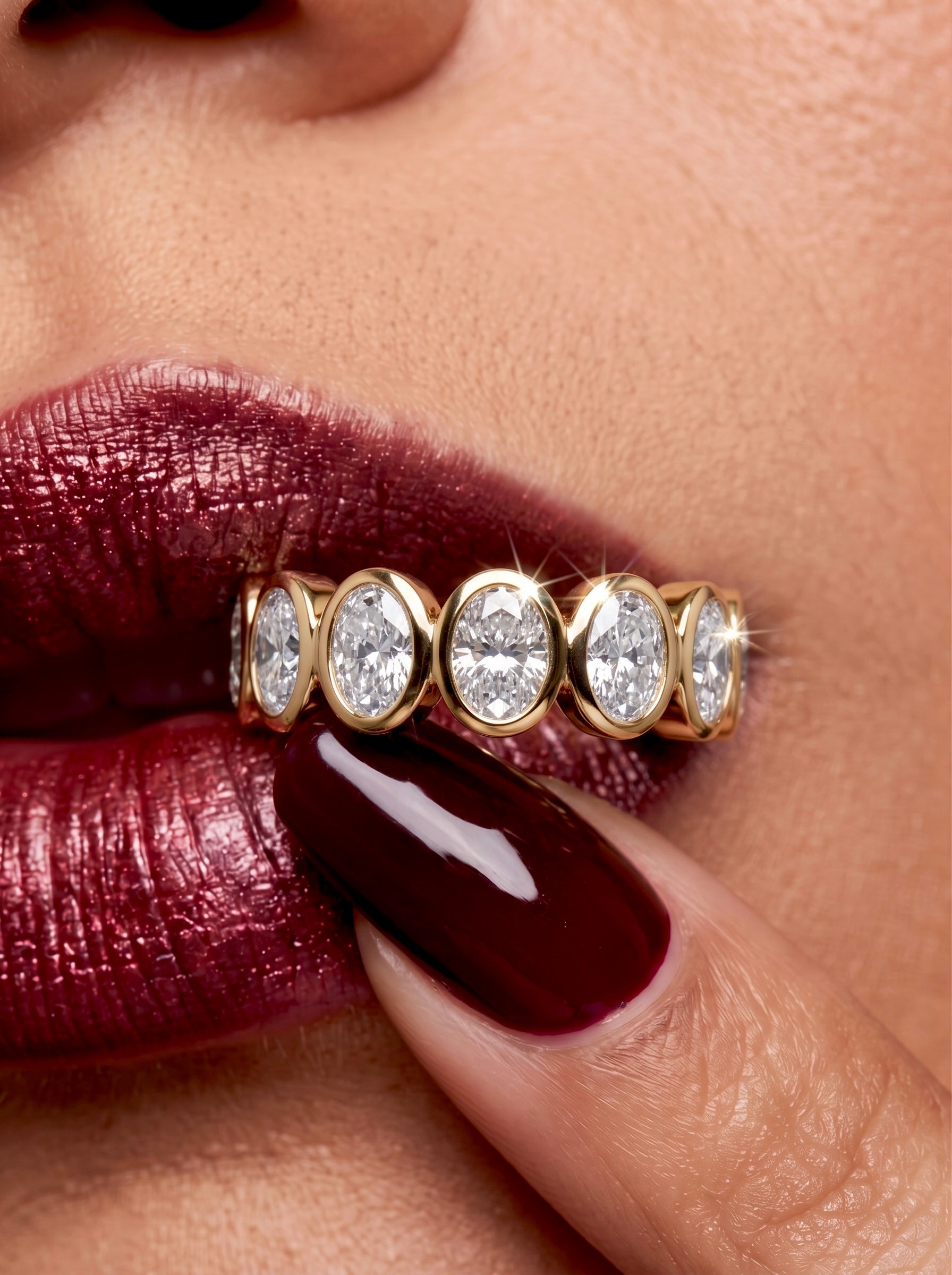 The Oval Bezel Eternity Line Band