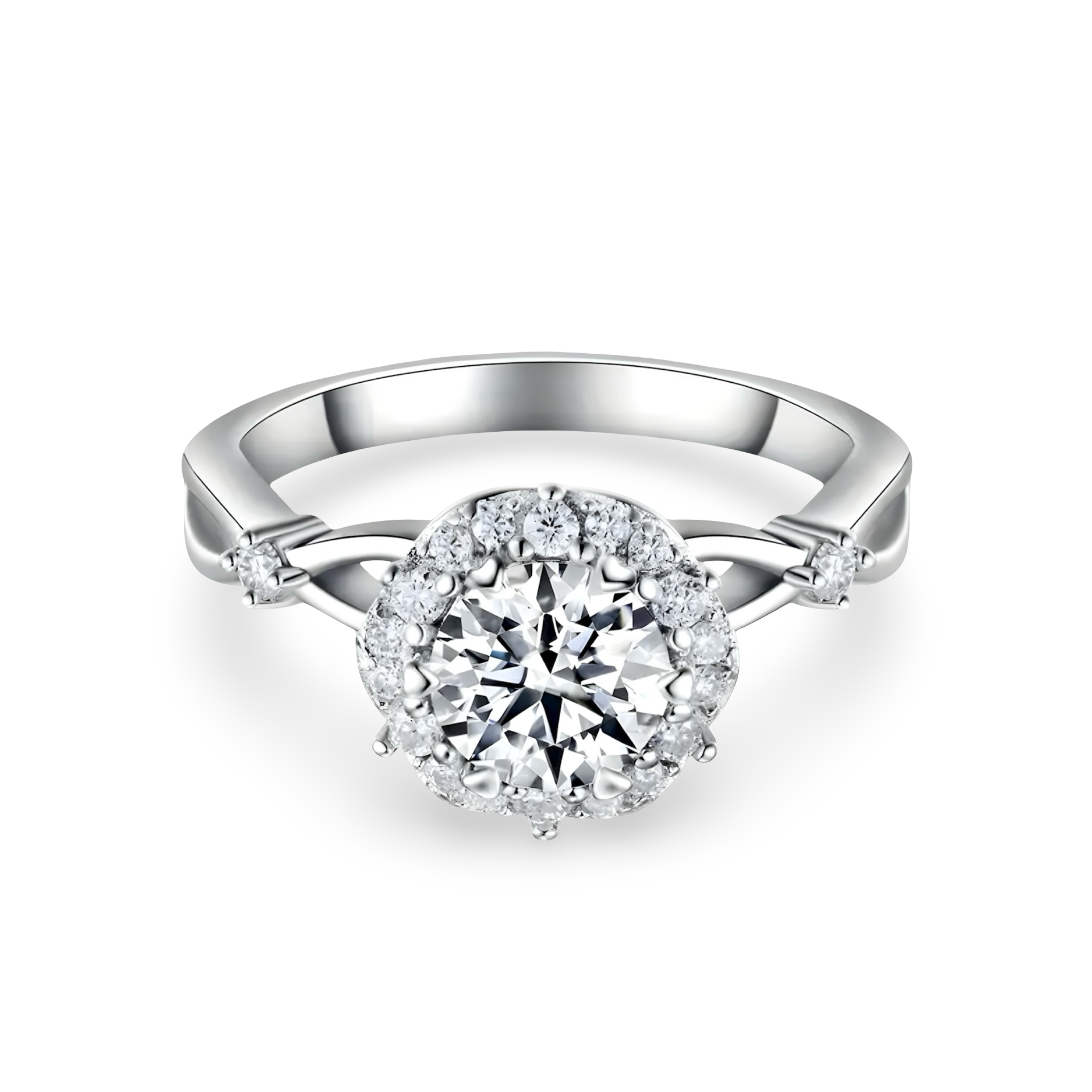 MG CROWN ELIPSE®️2.0CT VINTAGE ROUND HALO RING - MG ESSENCE
