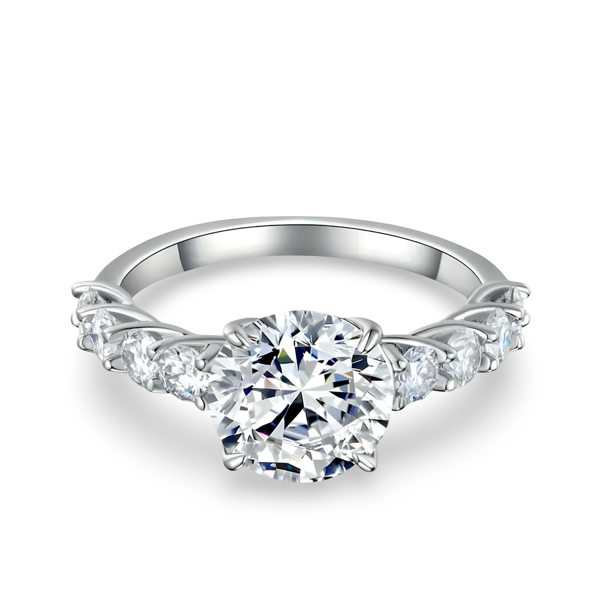MG AURÉLINE®️2.0CT ROUND BRILLIANT W/ HALF ETERNITY RING - MG ESSENCE