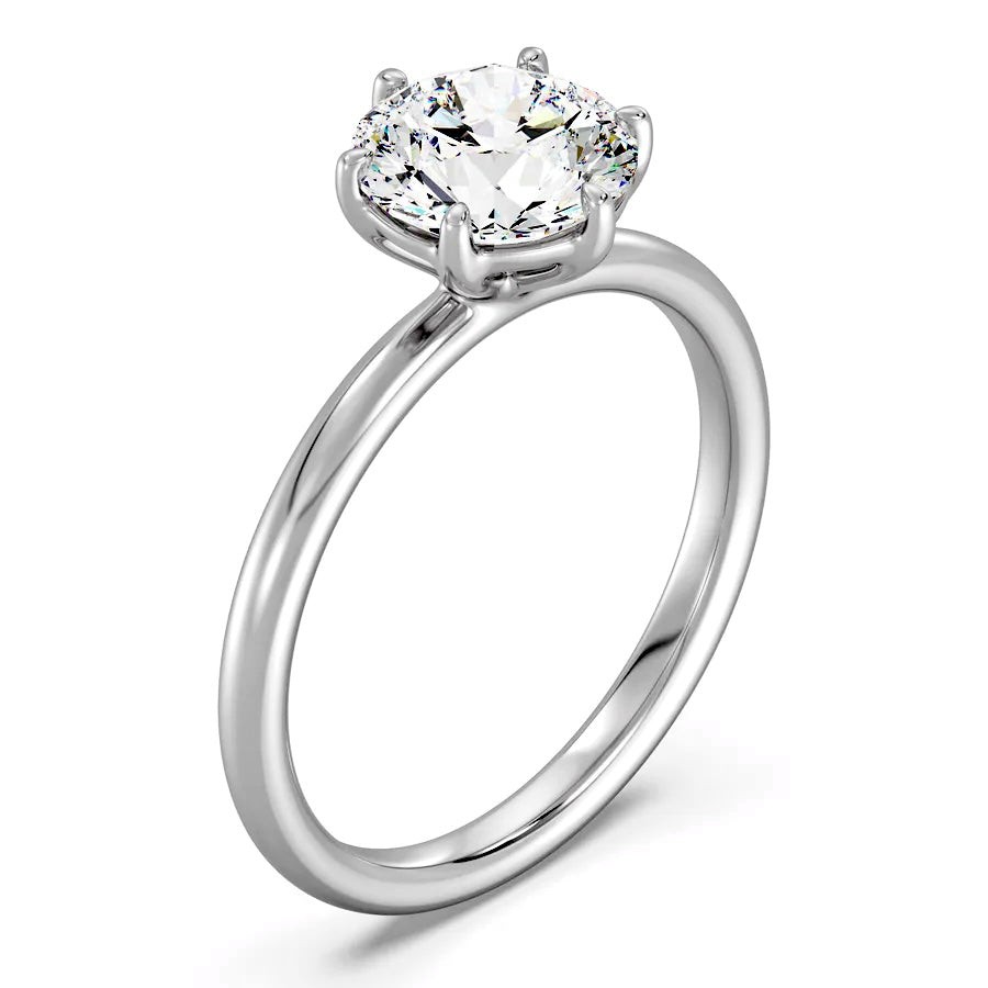 2.0 CT Six Claw Round Solitaire Ring - MG ESSENCE