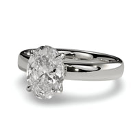 3.0ct Oval Cut Hidden Halo Solitaire – Sterling Silver & White Gold Edition