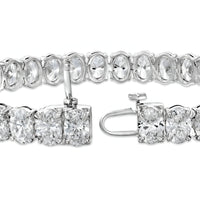 Full Eternity Oval Tennis Bracelet – Sterling Silver with Premium VVS1 Simulated Gemstones