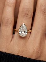 2.0ct Pear Cut Bezel Set Engagement Ring – 9K / 14K / 18K Yellow Gold