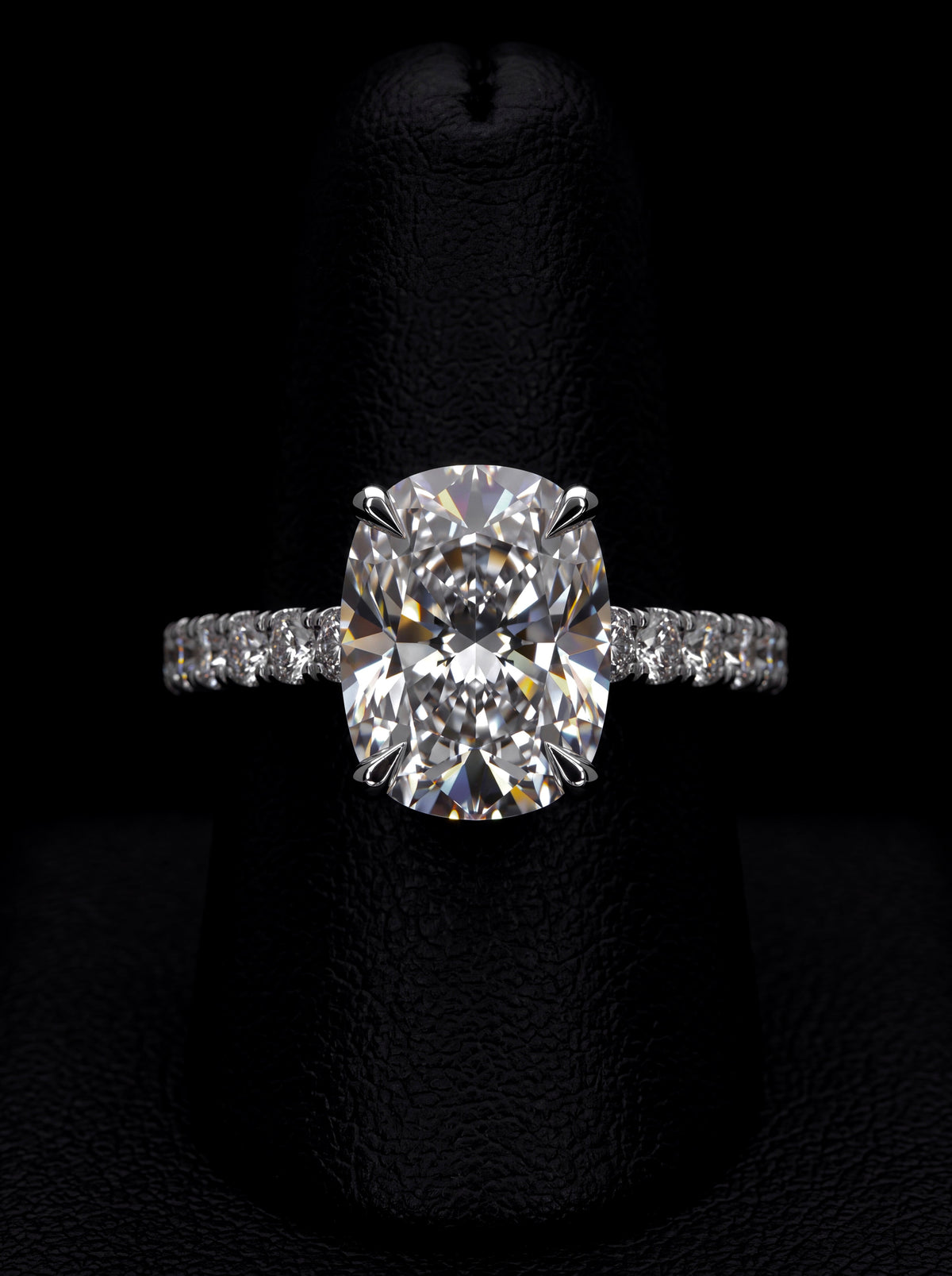 3.0CT CUSHION CUT HIDDEN HALO PAVÉ ENGAGEMENT RING MG ESSENCE