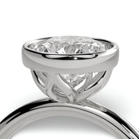 2.0ct Premium Round Brilliant Solitaire Ring – Bezel with Petal Prongs | Sterling Silver or White Gold