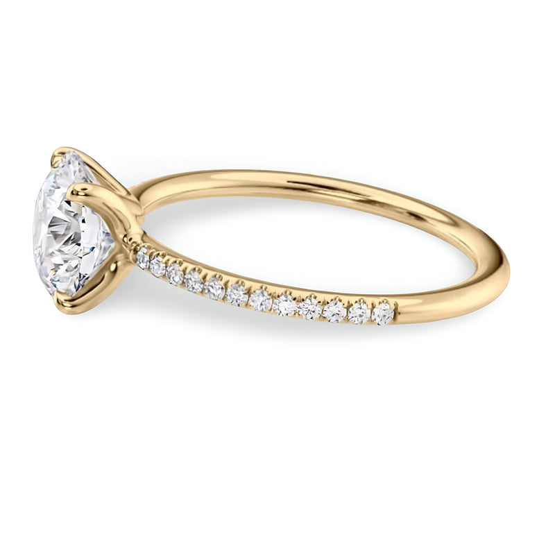 MG Solstice™ 2.0ct Round Brilliant Ring with Pavé – 9ct / 14ct / 18ct Gold & Gold Plated