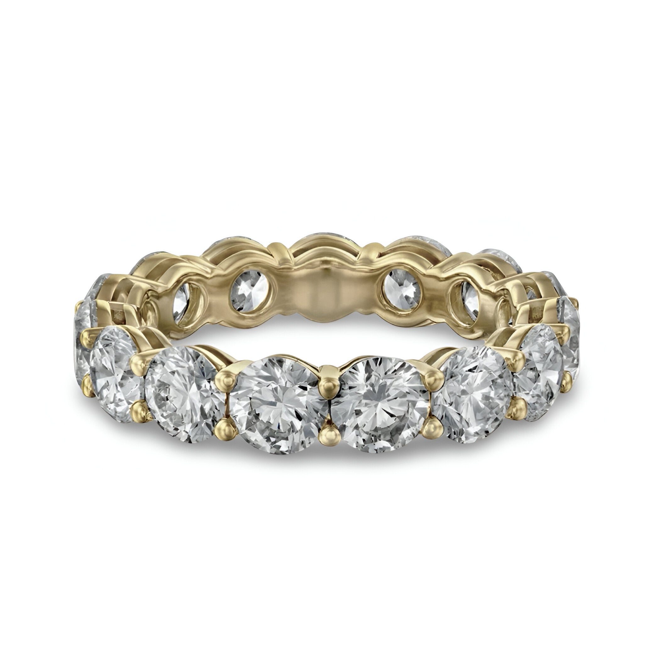 6.0CT Round-Cut Eternity Band | 6mm | 9-18K Yellow Gold
