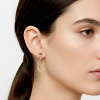 9K Yellow Gold Diamond-Shaped Dangle Earrings – Elegant Contemporary Design