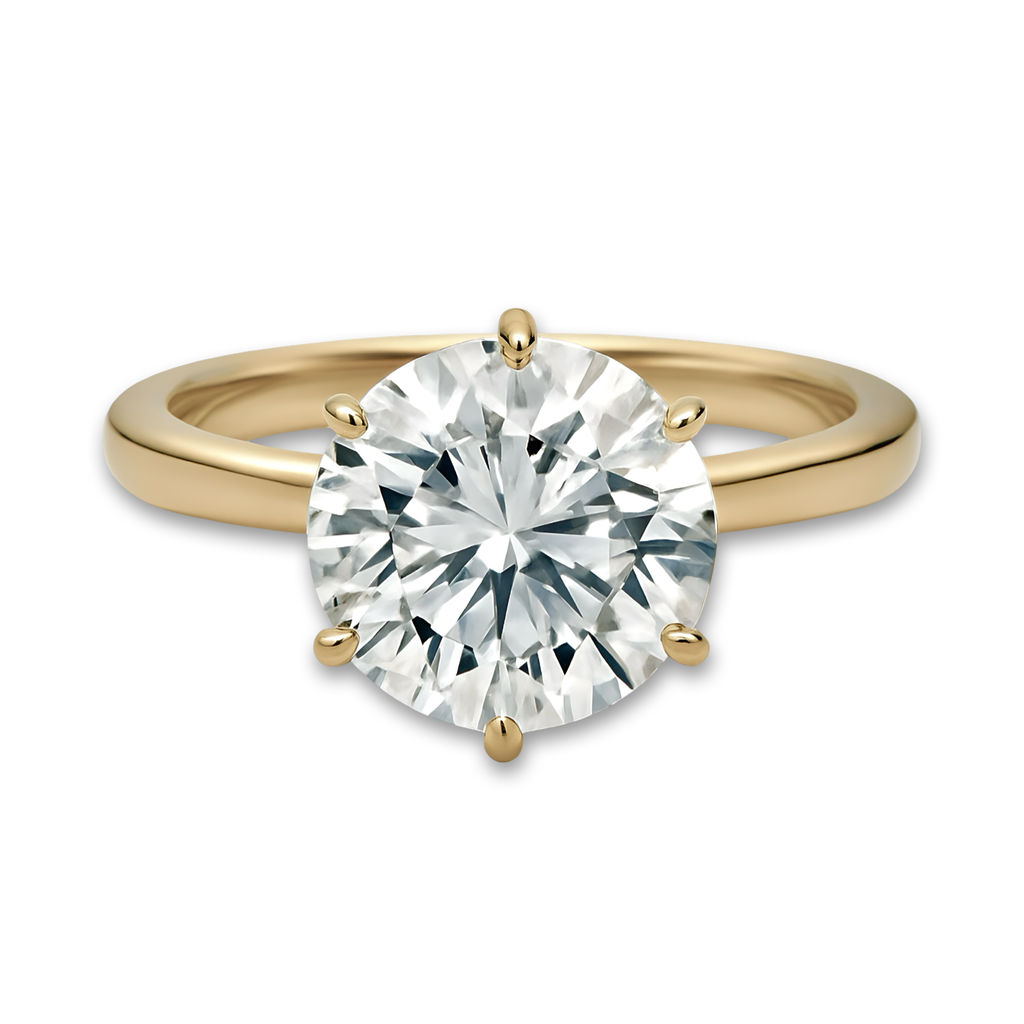 MG Lumina™ 10.0ct Round Brilliant Solitaire Ring – 9ct / 14ct / 18ct Gold MG ESSENCE