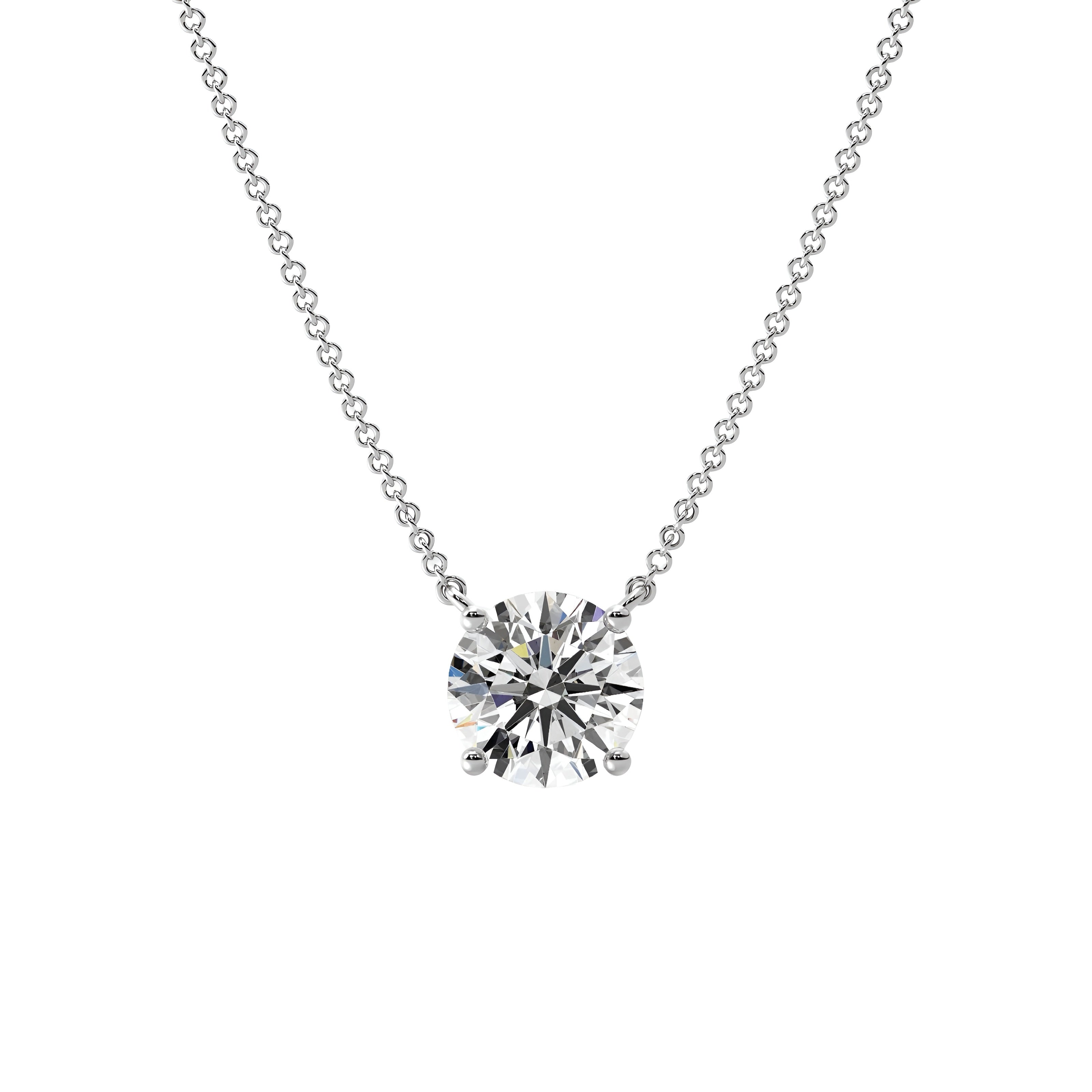 2.0ct Round Brilliant Solitaire Necklace