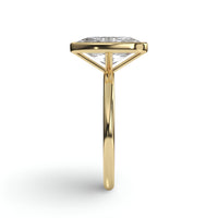 4.0 ct Oval Cut Moissanite Bezel Ring – 9K - 18K Yellow Gold
