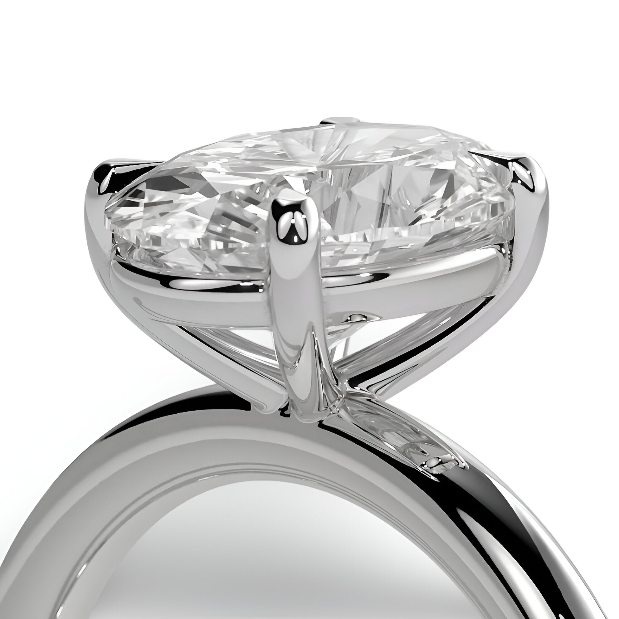 1.0ct Oval Cut Solitaire Ring – Classic Solitaire Setting | Sterling Silver or White Gold