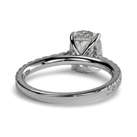 3.0CT Cushion Cut Hidden Halo Pavé Solitaire Ring
3mm Pavé Band | White Gold