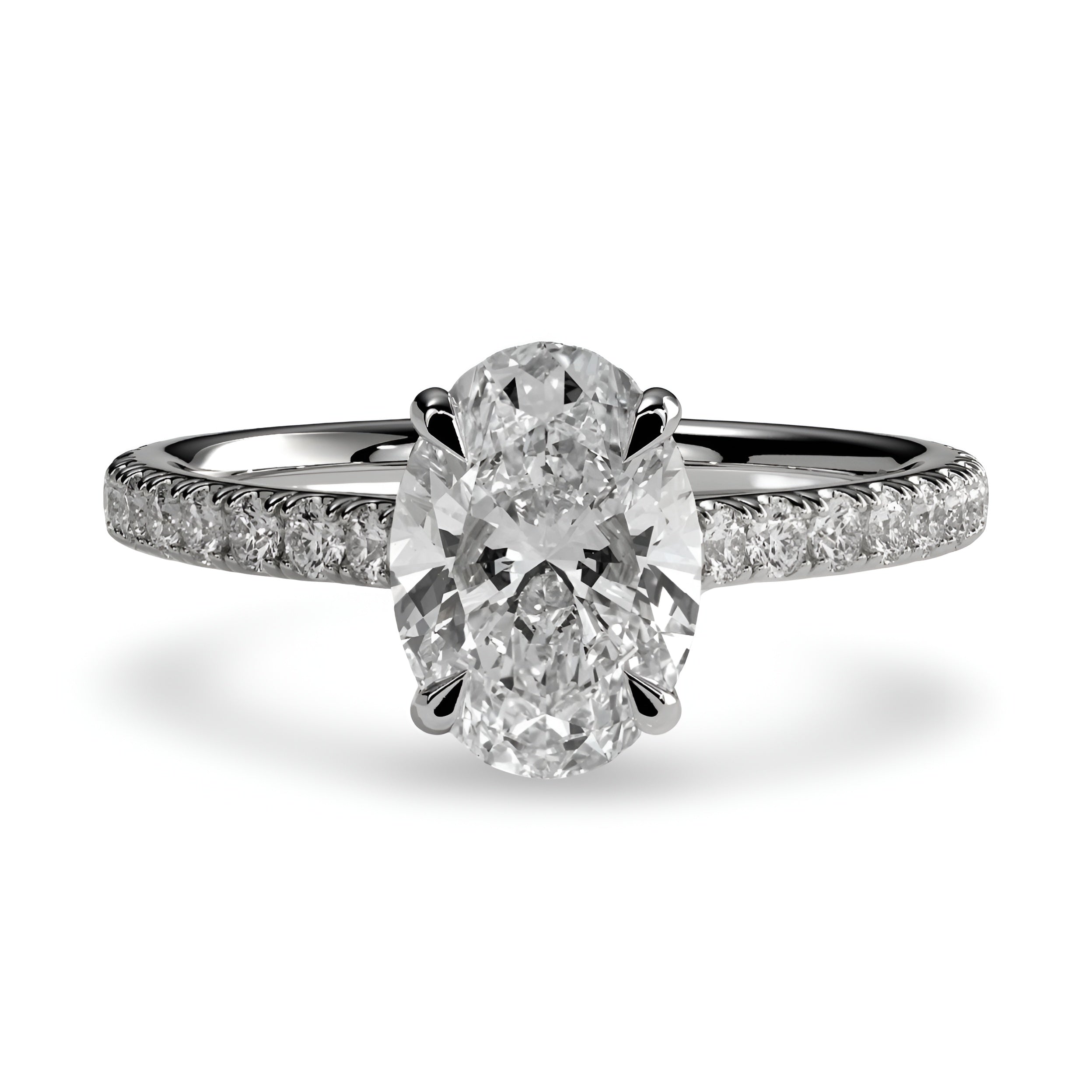 The Signature Oval Pavé Ring in Sterling Silver