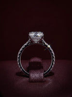3.0CT CUSHION CUT HIDDEN HALO PAVÉ ENGAGEMENT RING