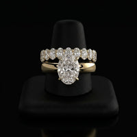 3.0ct Oval Cut Hidden Halo Solitaire Ring – 3.5mm Band