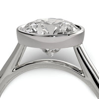 2.0ct Premium Round Brilliant Solitaire Ring – Low Bezel Setting | Sterling Silver or White Gold