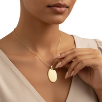 Auric Essence Engravable Gold Pendant Necklace