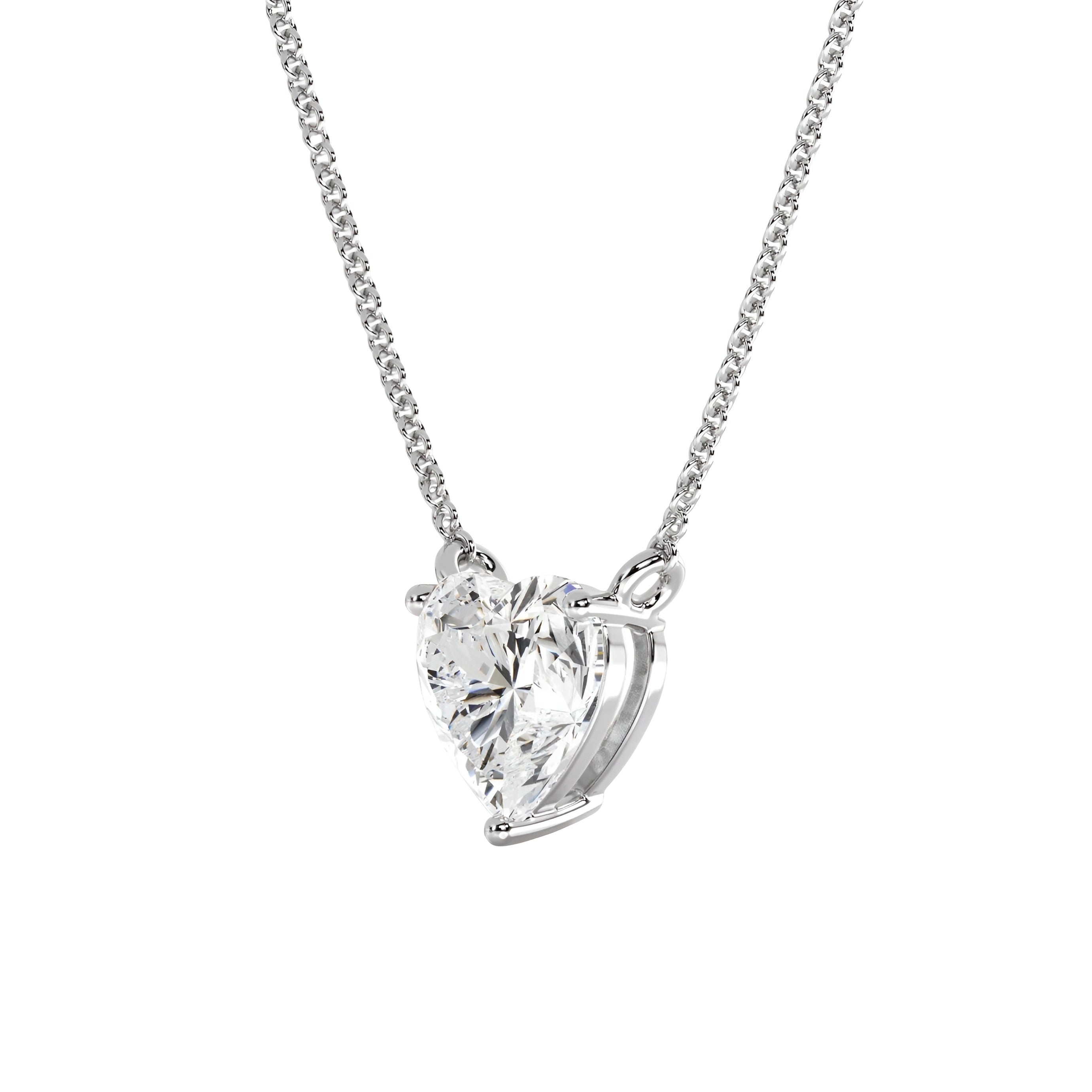 2.0ct Heart Solitaire Necklace