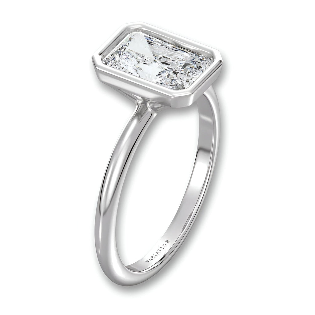 3.0 CT Radiant Cut Solitaire Bezel Setting Ring®️ MG Essence