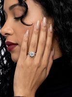 2.0ct Round Brilliant Solitaire with Petal-Style Six-Prong Setting - Sterling Silver & 9-14K White Gold