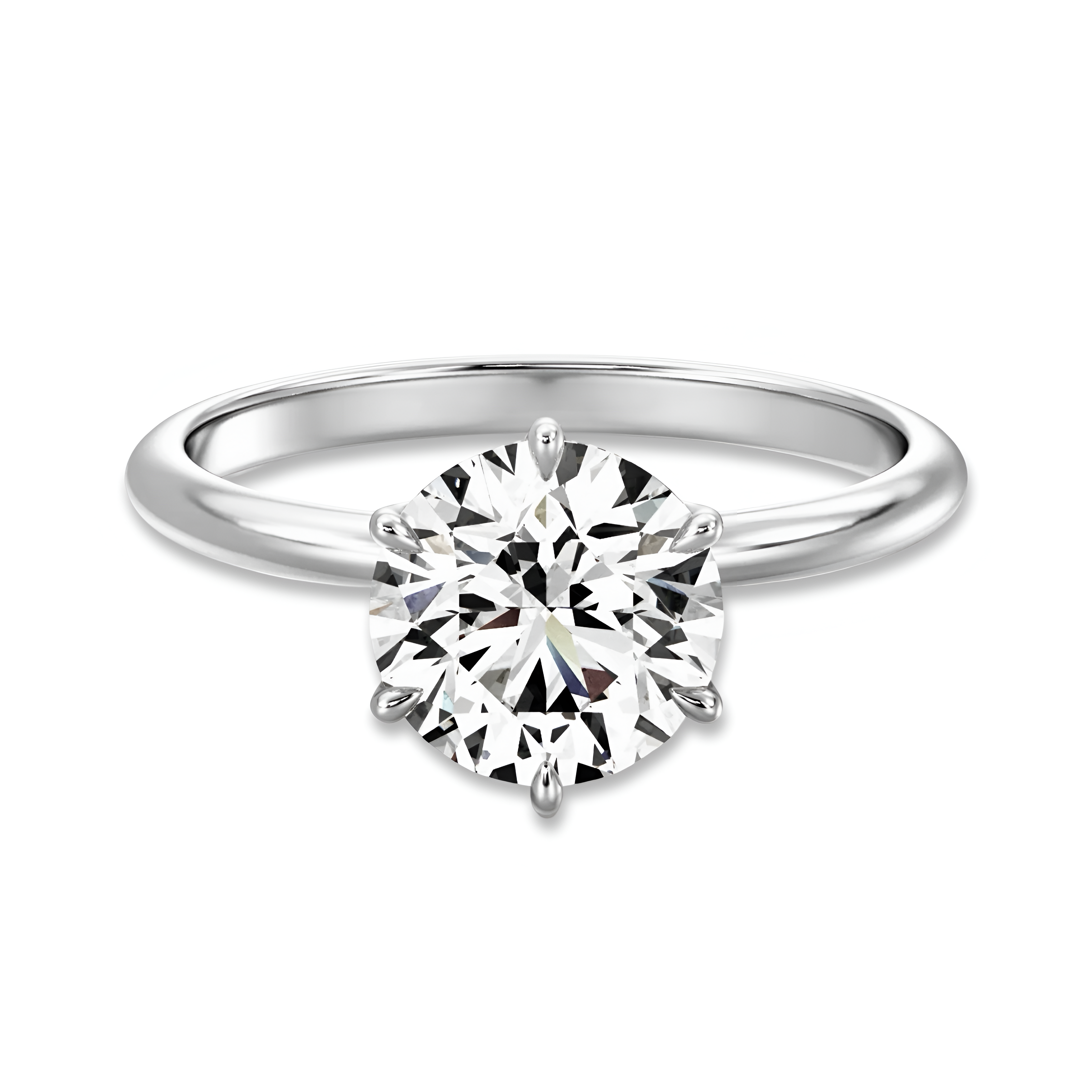 MG Aurion™ 3.0ct Round Brilliant Solitaire Ring – Sterling Silver / 9ct / 14ct White Gold