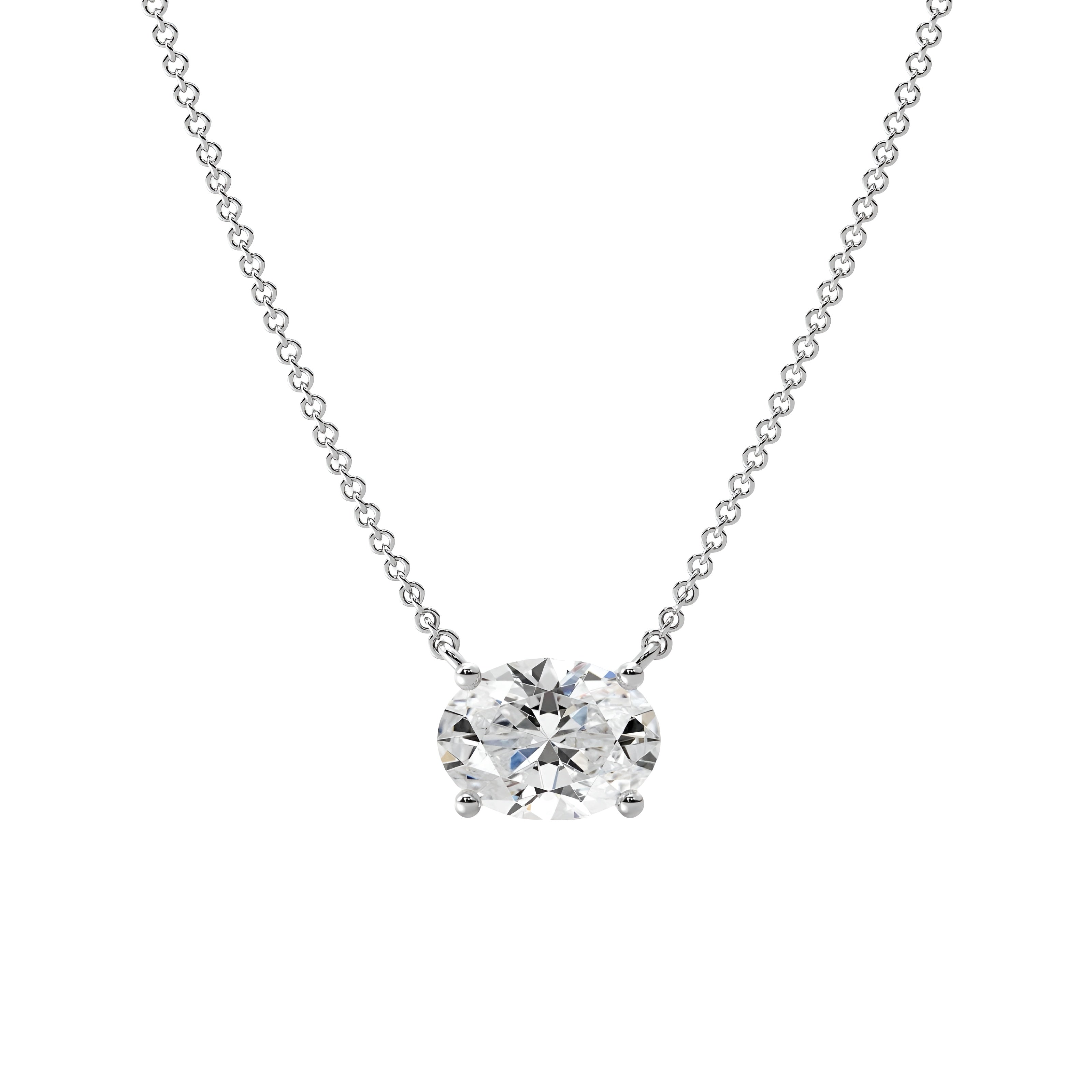 2.0ct Oval Solitaire Necklace