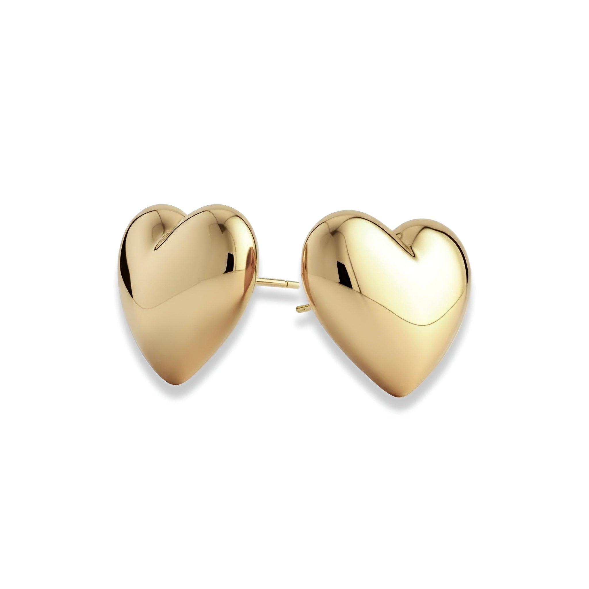 9K Yellow Gold Heart Stud Earrings