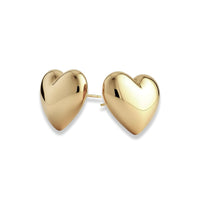 9K Yellow Gold Heart Stud Earrings