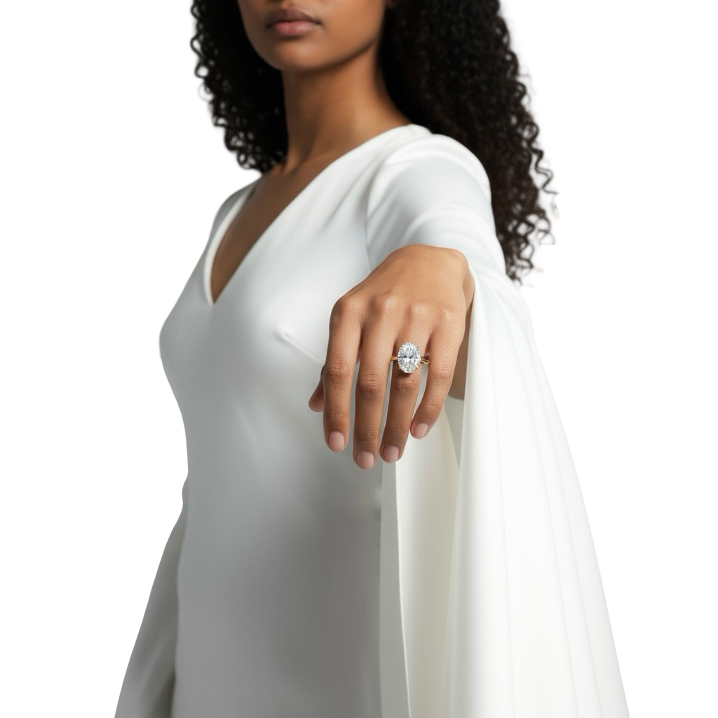 MG SOLARA™ 5.0ct Oval-Cut Solitaire Ring – 9ct / 14ct / 18ct Gold