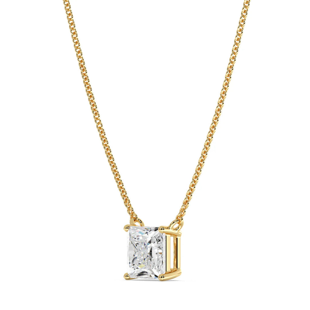2.0 CT MG ESENTÉ Radiant Cut Gold Necklace - MG ESSENCE