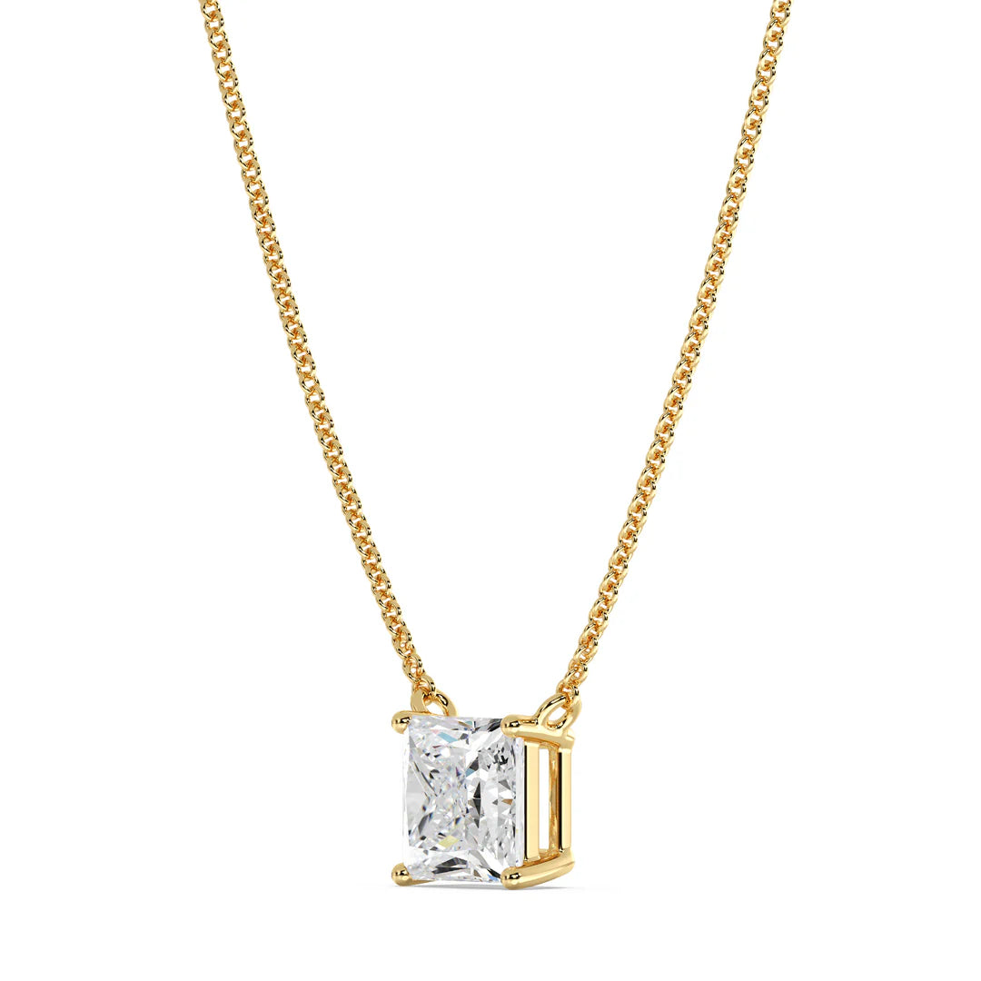 2.0 CT MG ESENTÉ Radiant Cut Gold Necklace - MG ESSENCE